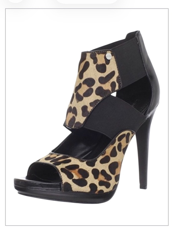 Calvin Klein Shoes - Calvin Klein Sonia Leopard Hair Calf Leather Elastic Platform Stilettos Women’s